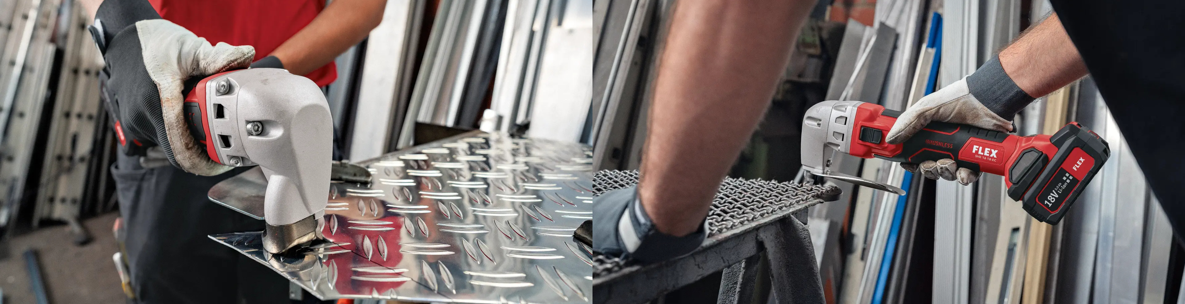 Akku-Blechschere :: Trennen, Schleifen, Metallbearbeitung :: 18V :: Akku-Maschinen :: Maschinen